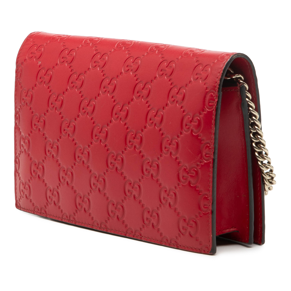 Pre-Loved Gucci Mini Guccissima Bow Signature Wallet On Chain - Picture 2 of 6